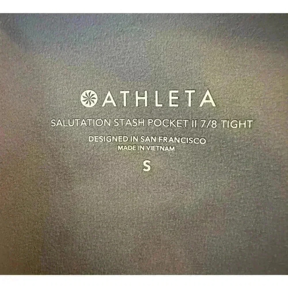 Athleta Violet Purple Salutation Stash Pocket II 7/8 Tight Leggings Small - Picture 7 of 10